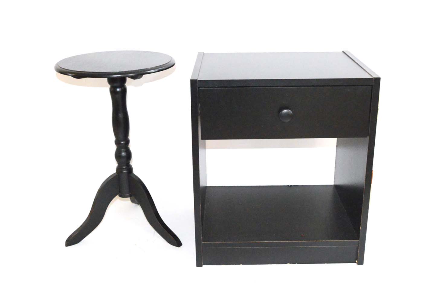 Pair of Black Side Tables EBTH