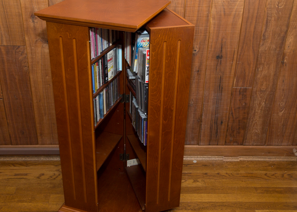 Wooden CD Shelf with CDs EBTH