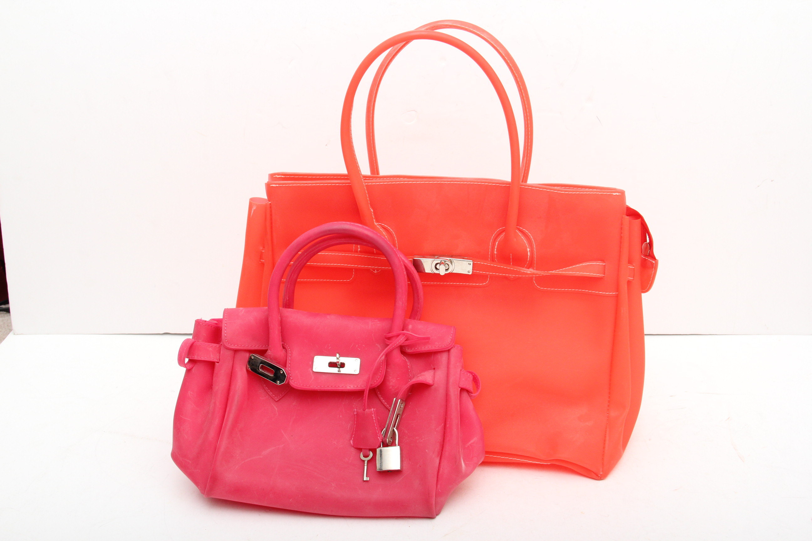 Pair of Jelly Handbags Birkin and Kelly Style EBTH