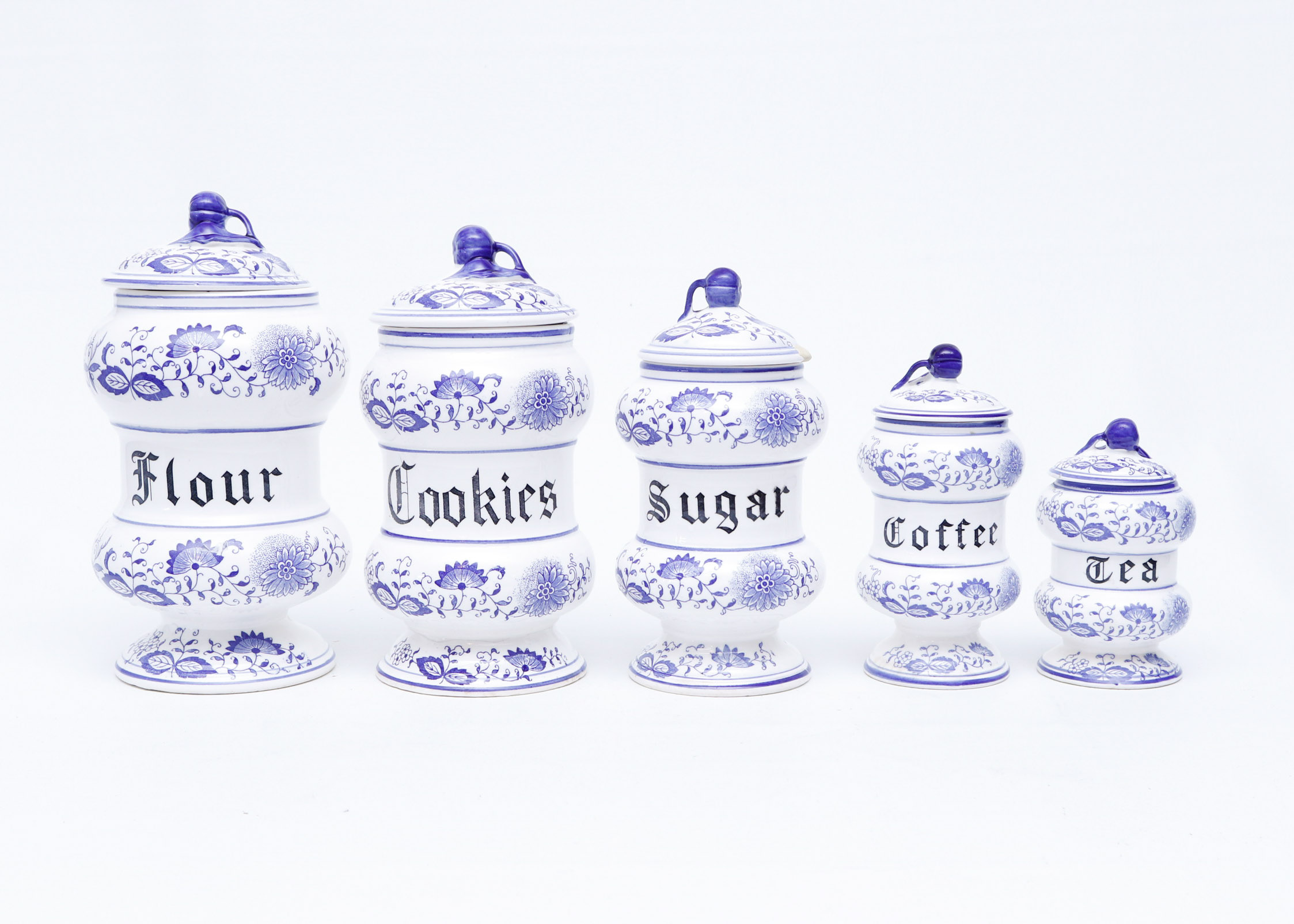 Arnart Blue Onion Canisters Set of Five EBTH