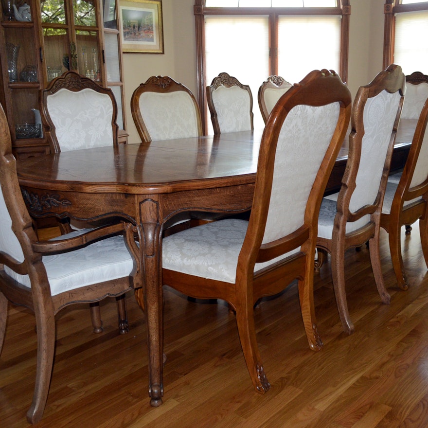 Thomasville 9FT French Provincial Dining Table w/ 6 Chairs