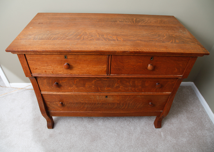 Antique Oak Chest And Mirror EBTH    MG 0284 Edit 