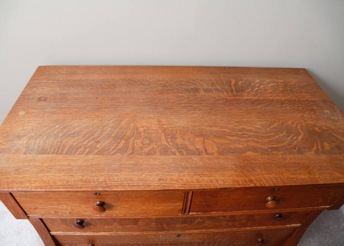 Antique Oak Chest And Mirror EBTH    MG 0292 Edit 