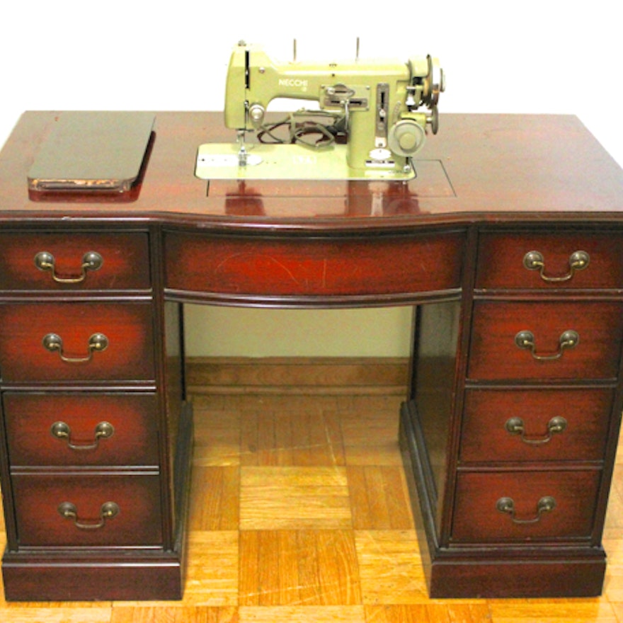 sewing desk and necchi sewing machine : ebth
