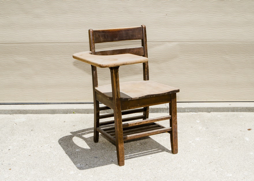Maple Wood School Desk Chair, Circa 1940s : EBTH