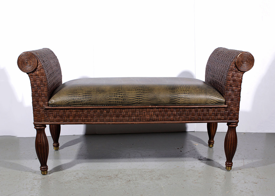 Ethan Allen Scroll Arm Window Bench Ebth