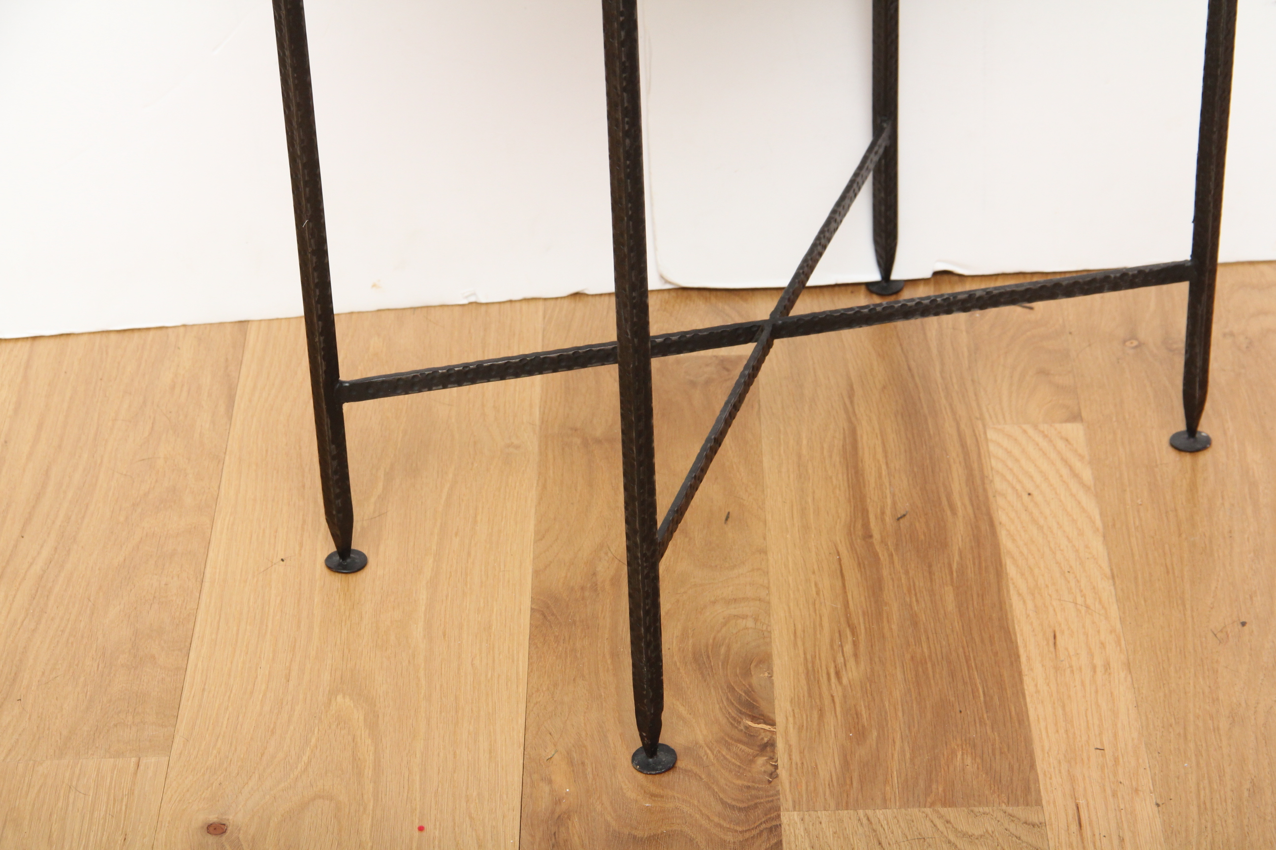 Converted Lockbox and Iron Stand Table EBTH