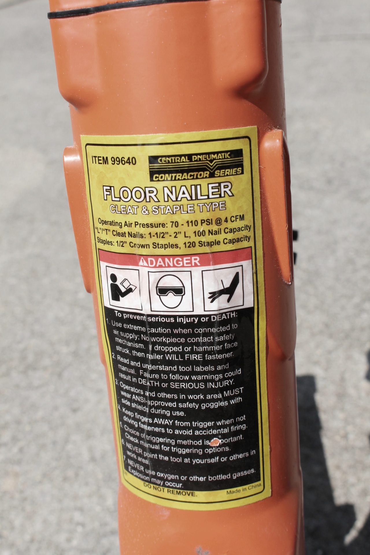 Central Pneumatic Floor Nailer and Nails EBTH