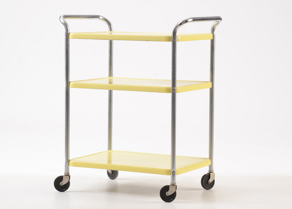 Mid Century Cosco Rolling Metal Utility Cart EBTH