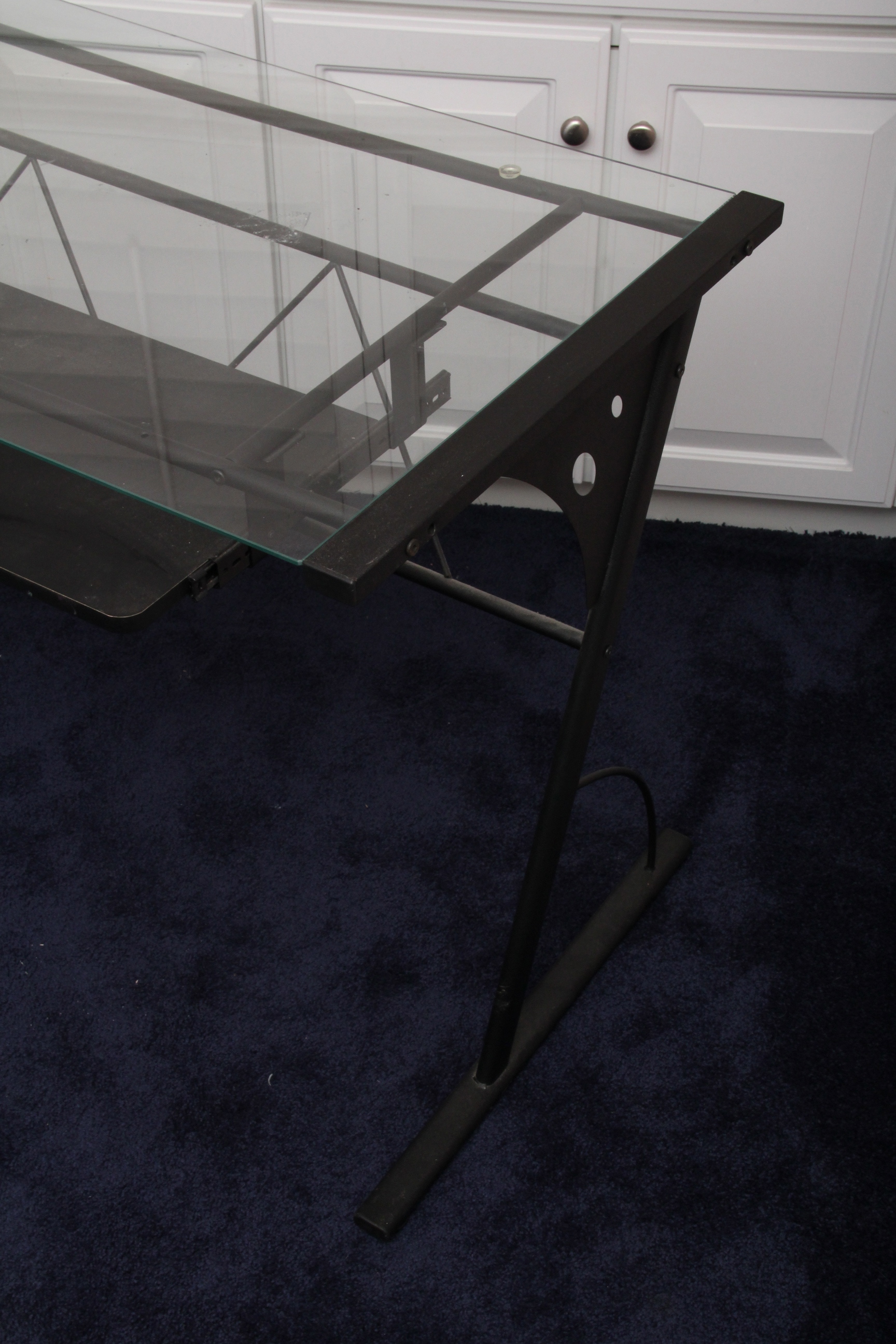 Modern Glass Desk with Black Frame EBTH