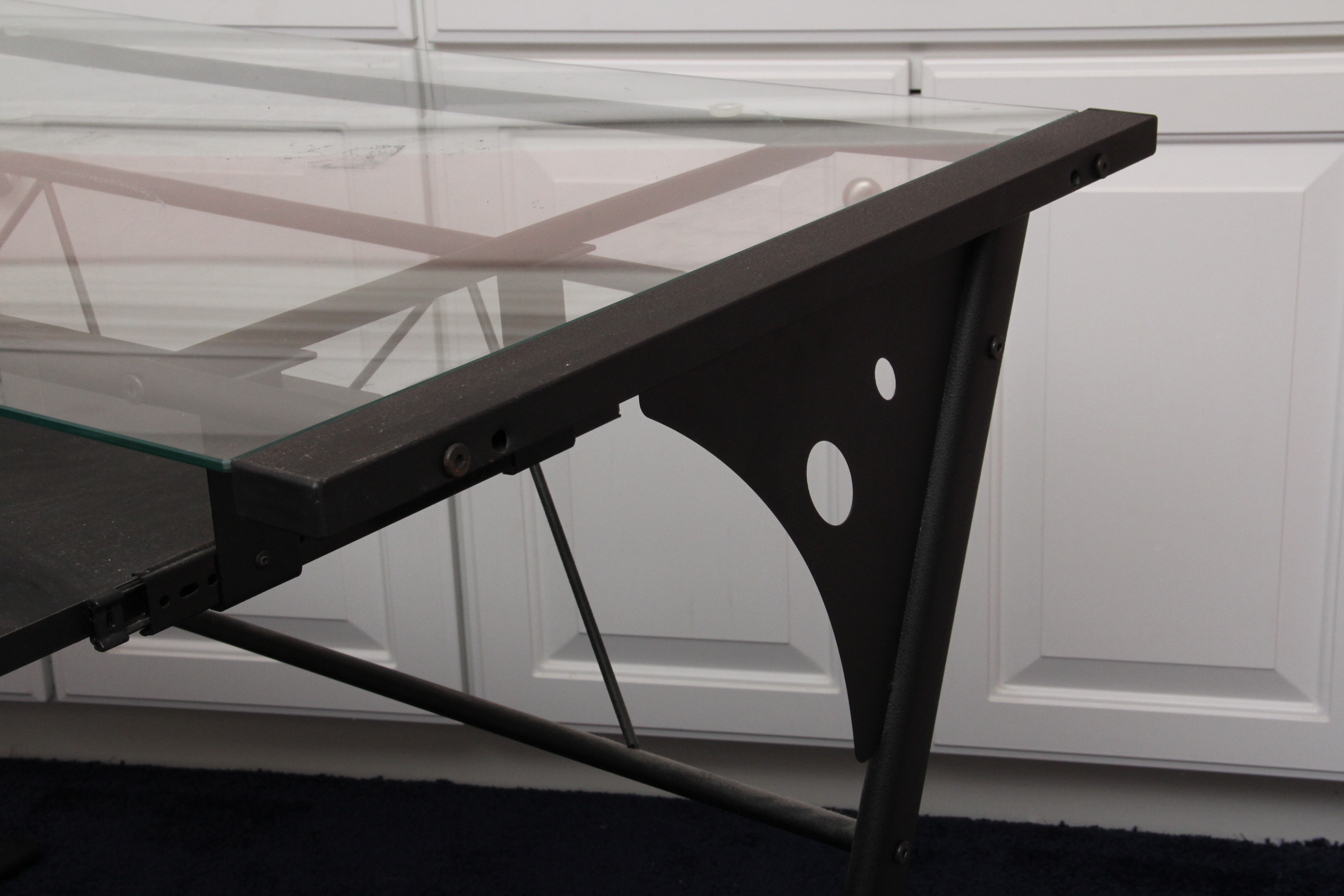Modern Glass Desk with Black Frame EBTH