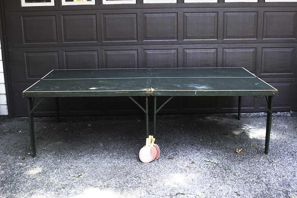Vintage Wooden Ping Pong Table and Paddles EBTH