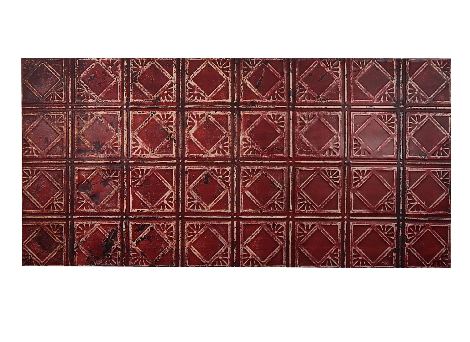 Antique New York City Tin Ceiling Tile Wall Art Red And Black Ebth