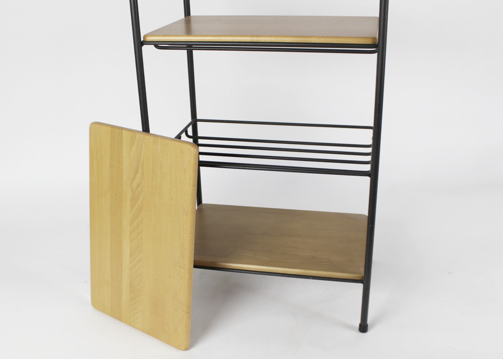 Longaberger Wrought Iron Five Tier Stand w/ Wood Shelves EBTH