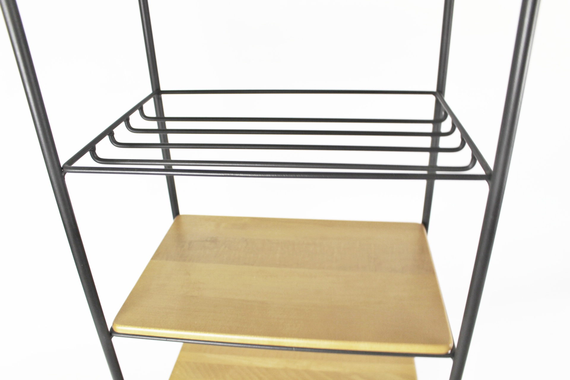 Longaberger Wrought Iron Five Tier Stand w/ Wood Shelves EBTH