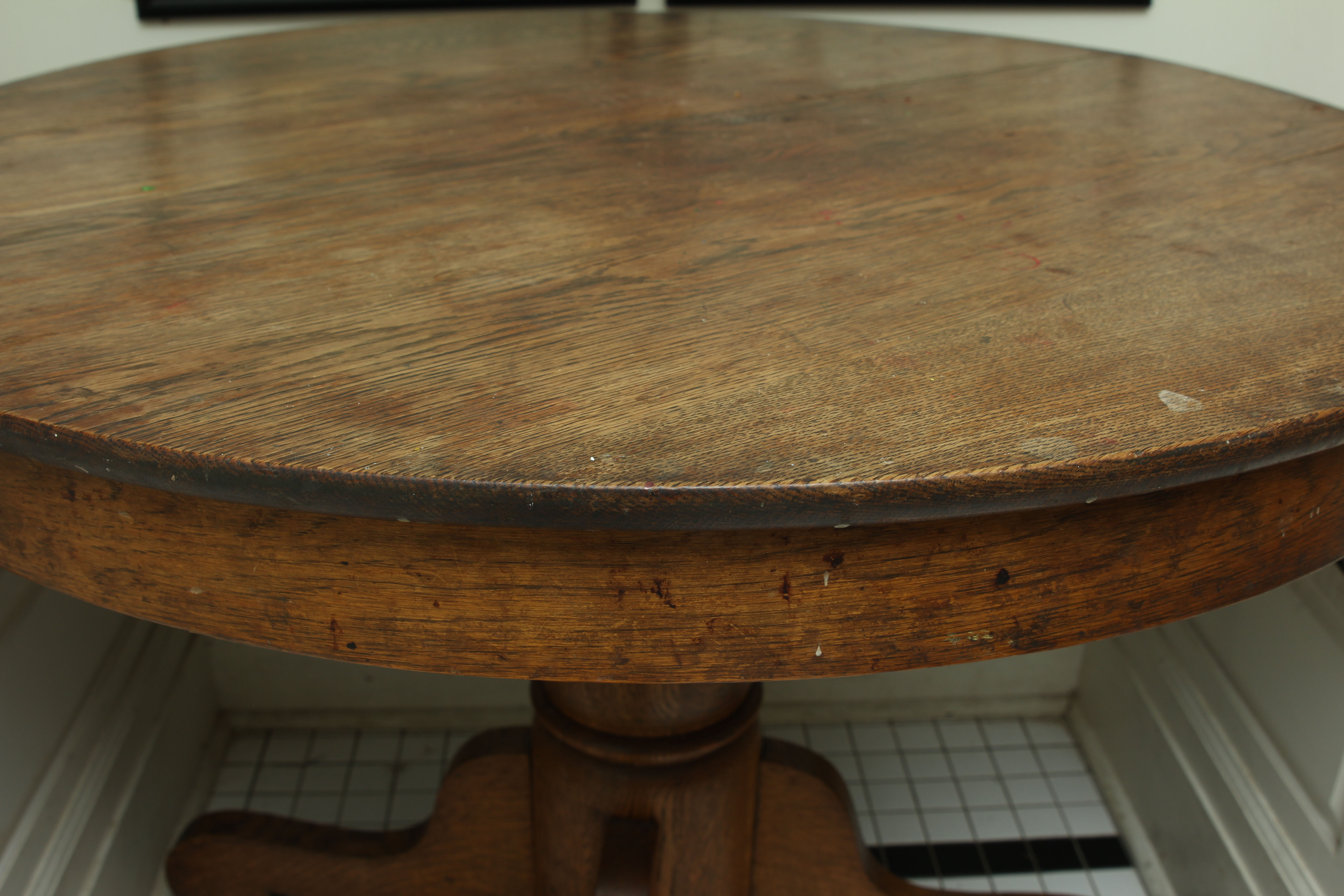 Antique Oak Kitchen Table and Four Chairs EBTH