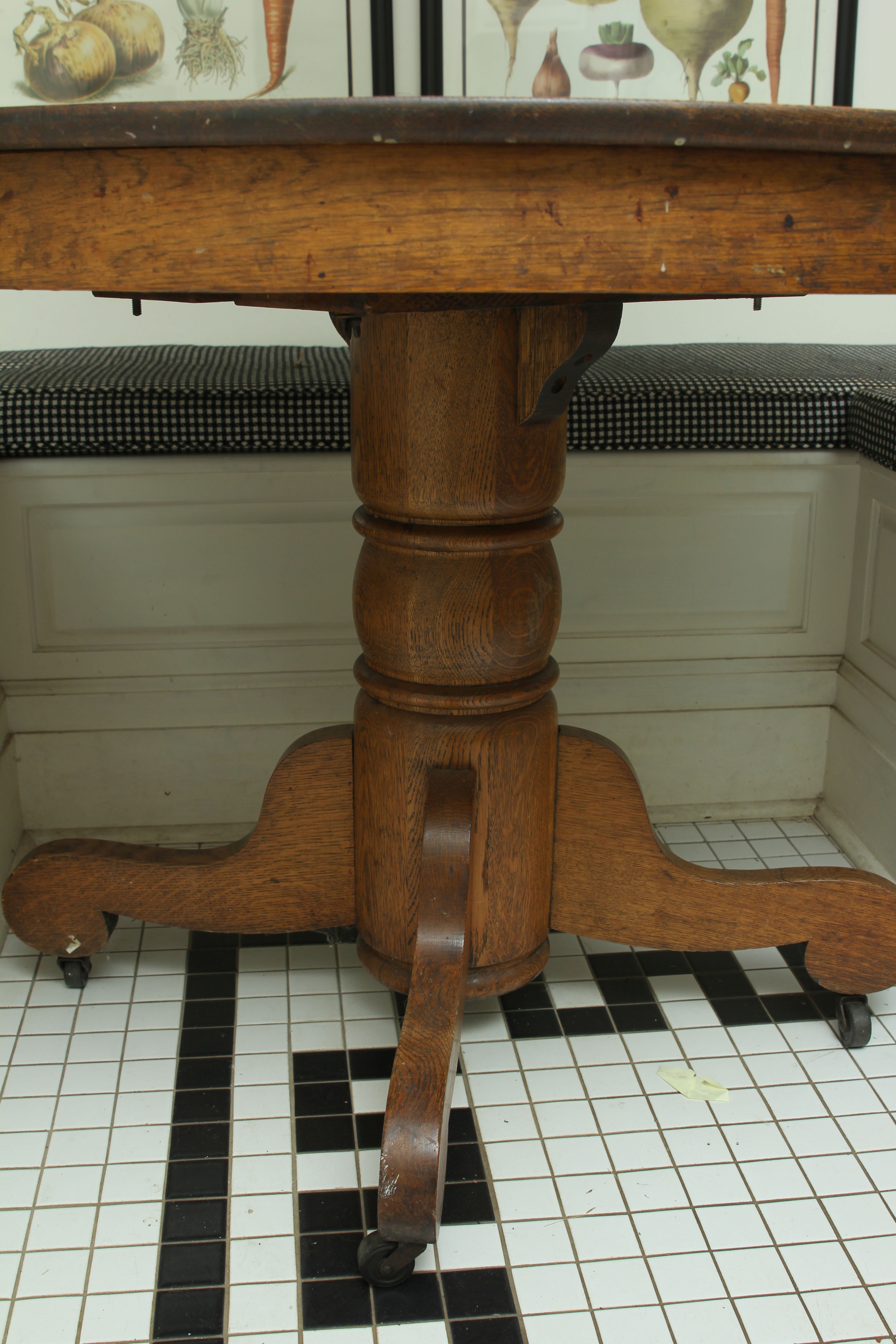 Antique Oak Kitchen Table and Four Chairs EBTH