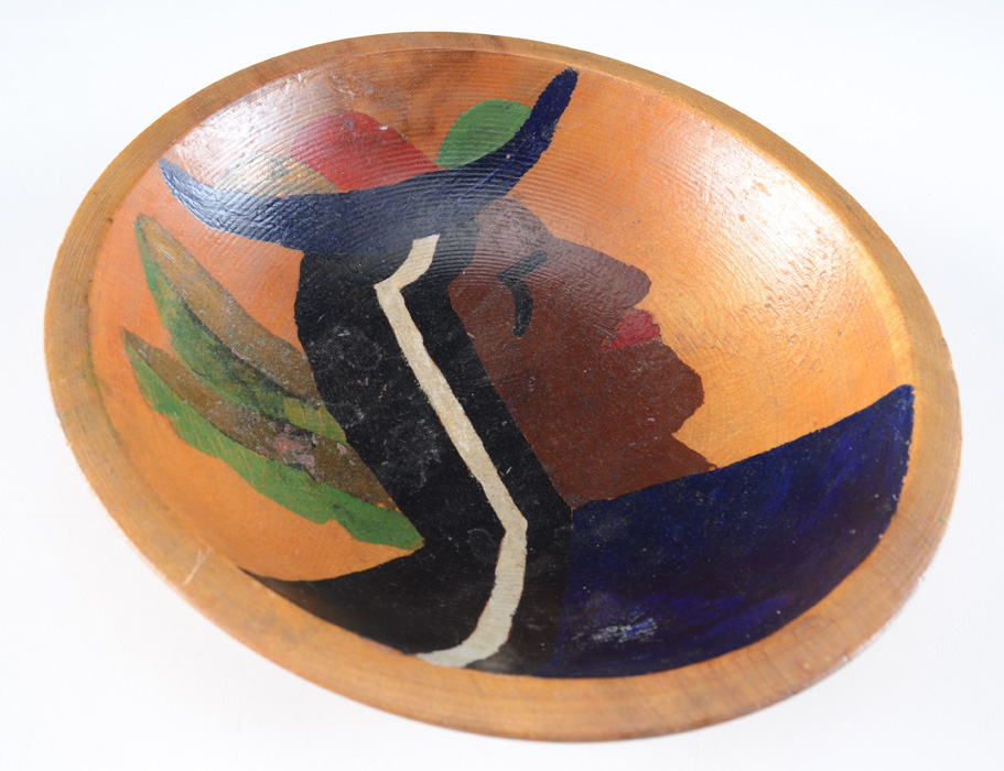 HandPainted Munising Wooden Dough Bowl EBTH