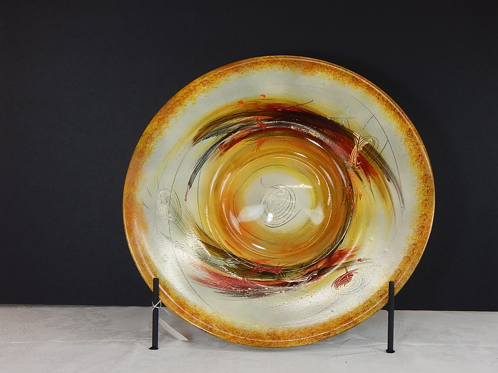 Hand Blown Mexican Art Glass Charger Plate Wild Oats EBTH