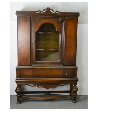 Vintage And Antique Cabinets Auction In Bellevue, Kentucky Personal Antique Jacobean Style China Cabinet - Vintage And Antique Cabinets Auction In Bellevue, Kentucky Personal