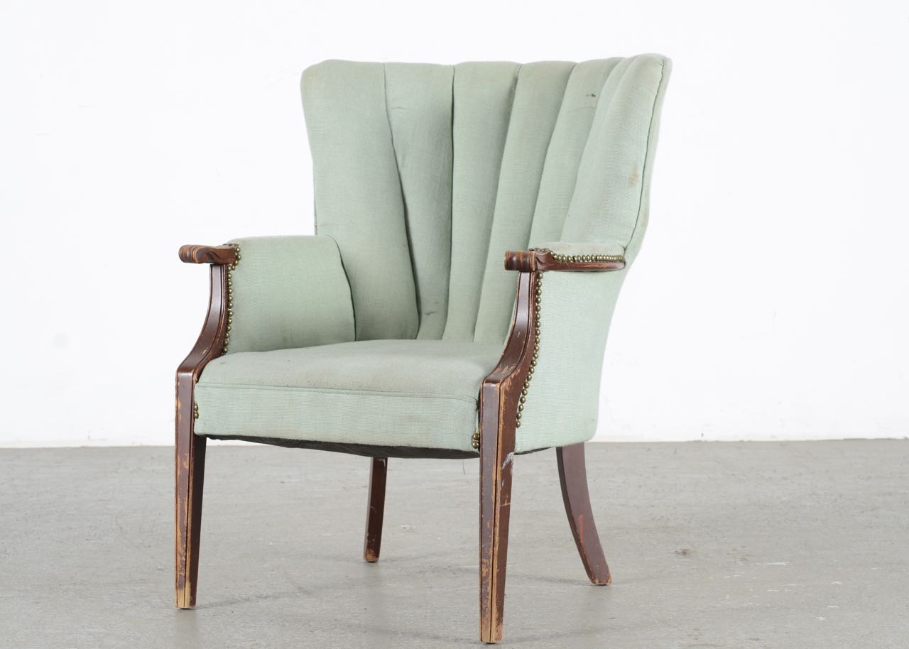 Upholstered Fan Back Occasional Chair EBTH