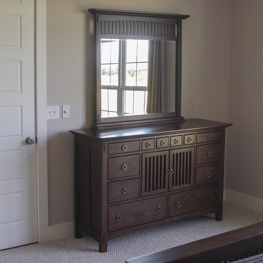 Arts And Crafts Style Dresser With Mirror Ebth