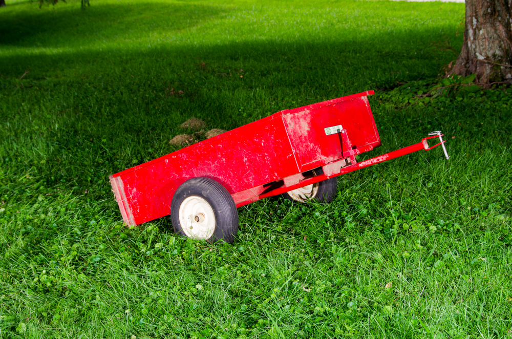Red Utility Tow Behind Dump Cart EBTH