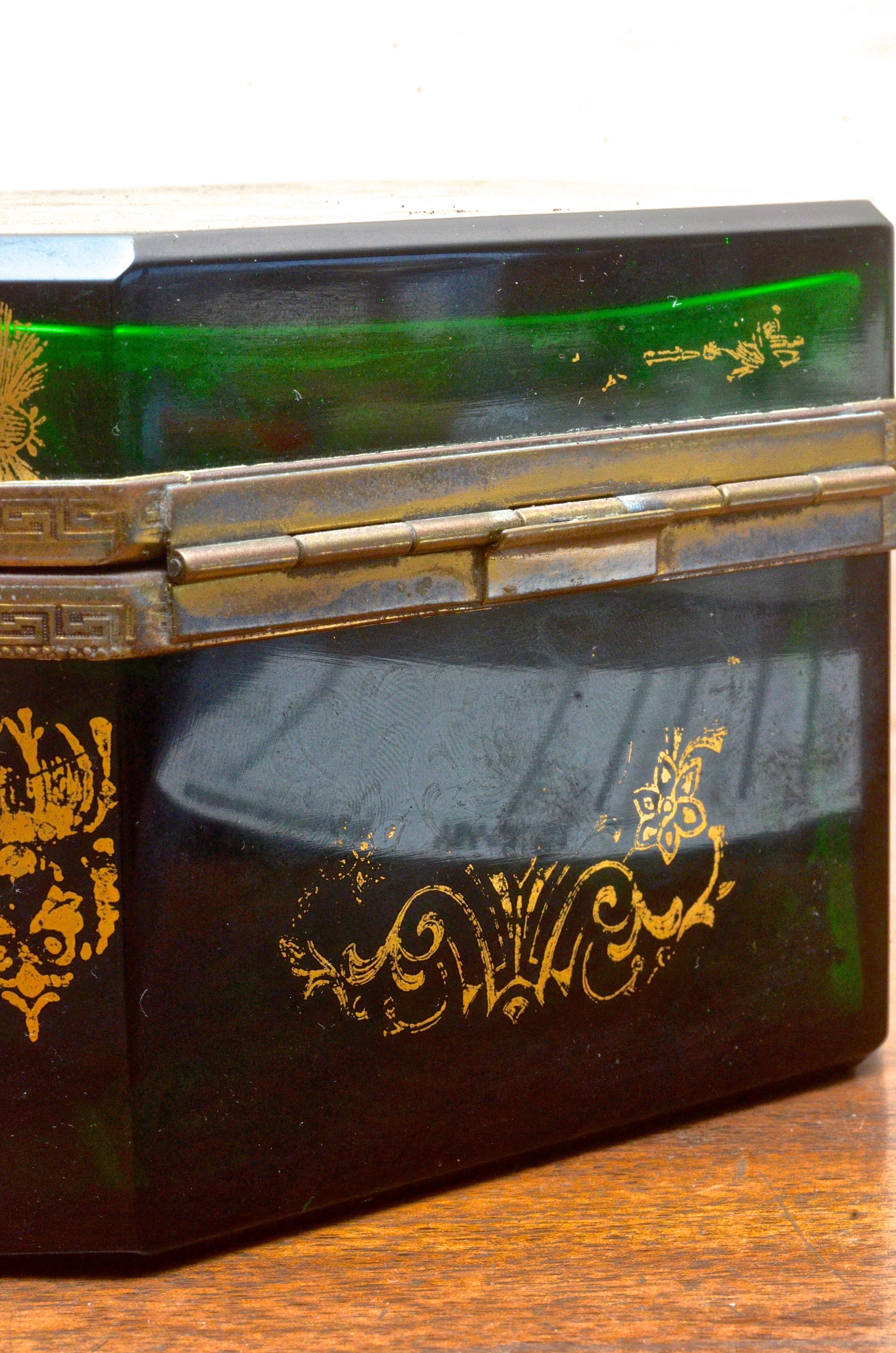 Dark Green Glass Box EBTH