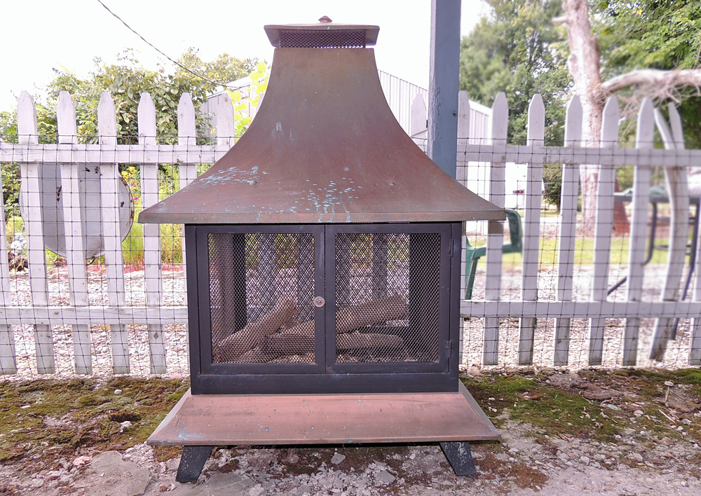 Chiminea Copper Outdoor Wood Burning Fireplace Ebth