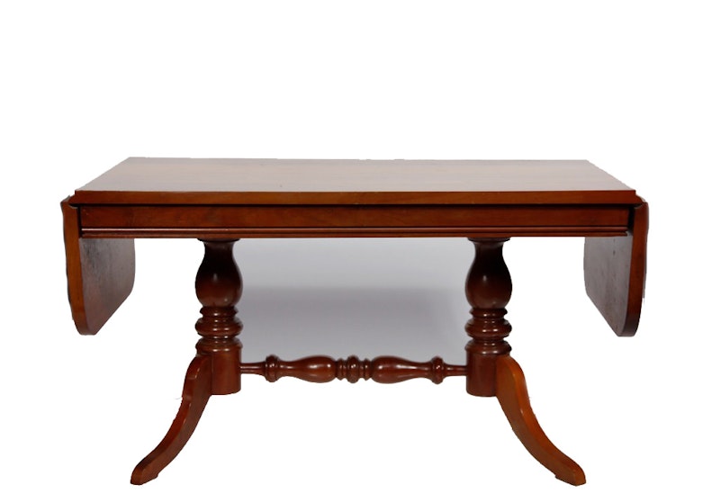 Cherry Drop Leaf Coffee Table : EBTH A central drawer makes a perfect.