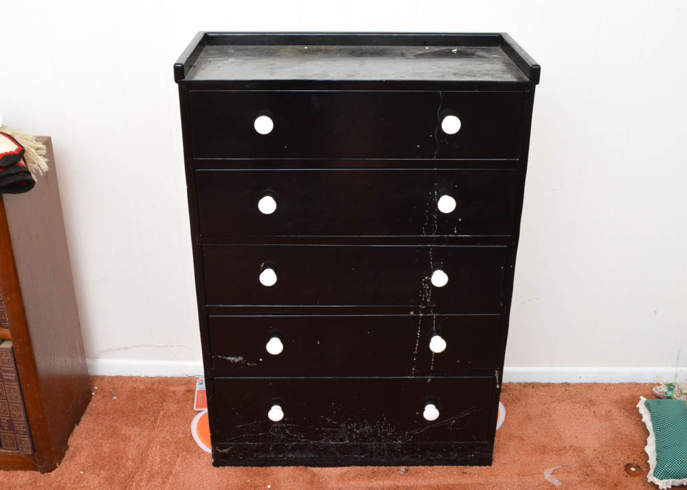 Black Dresser With White Knobs Ebth
