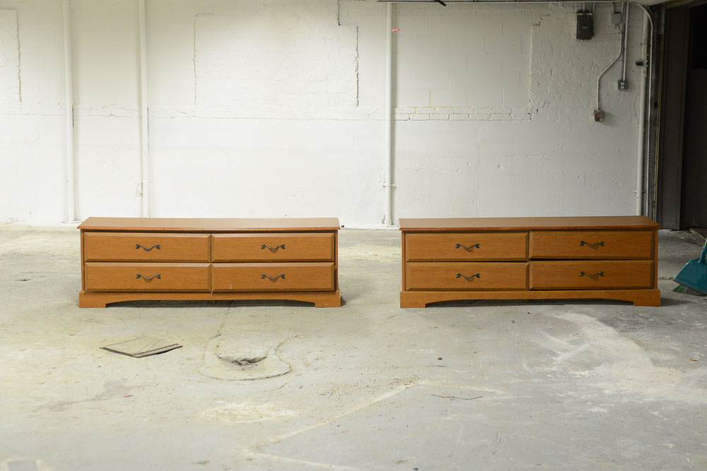 Pair Of Low Profile Dressers Ebth