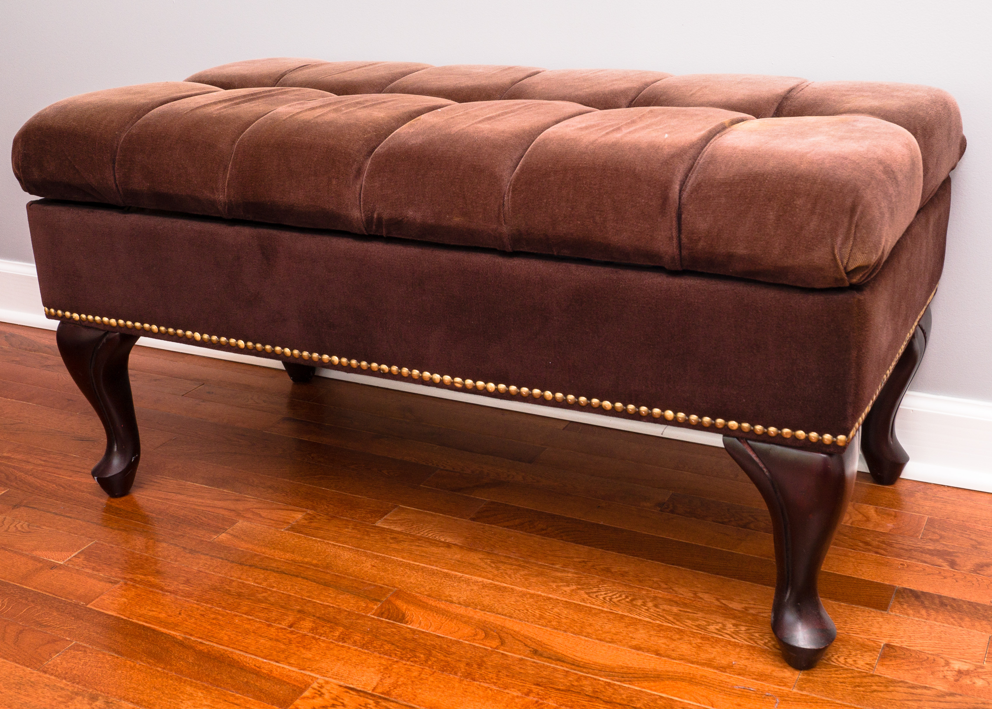 Brown Upholstered Storage Bench EBTH