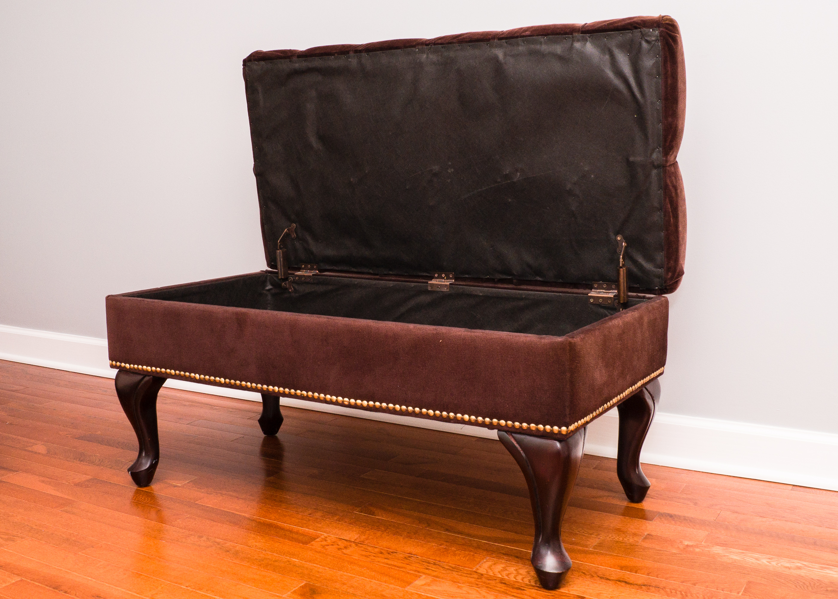 Brown Upholstered Storage Bench EBTH
