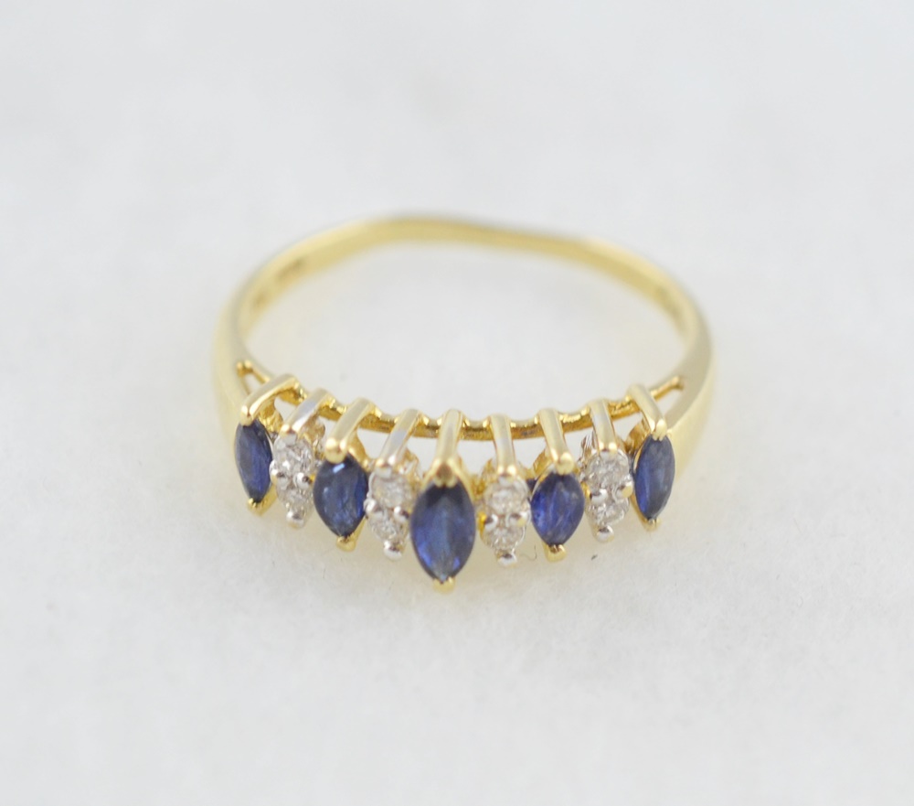 Cardow 14K Yellow Gold Sapphire & Diamond Band | EBTH