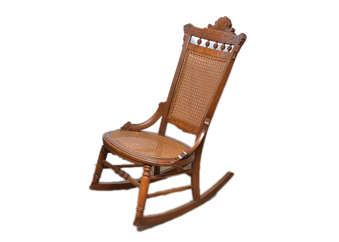 Ornate Eastlake Style Cane Rocking Chair EBTH