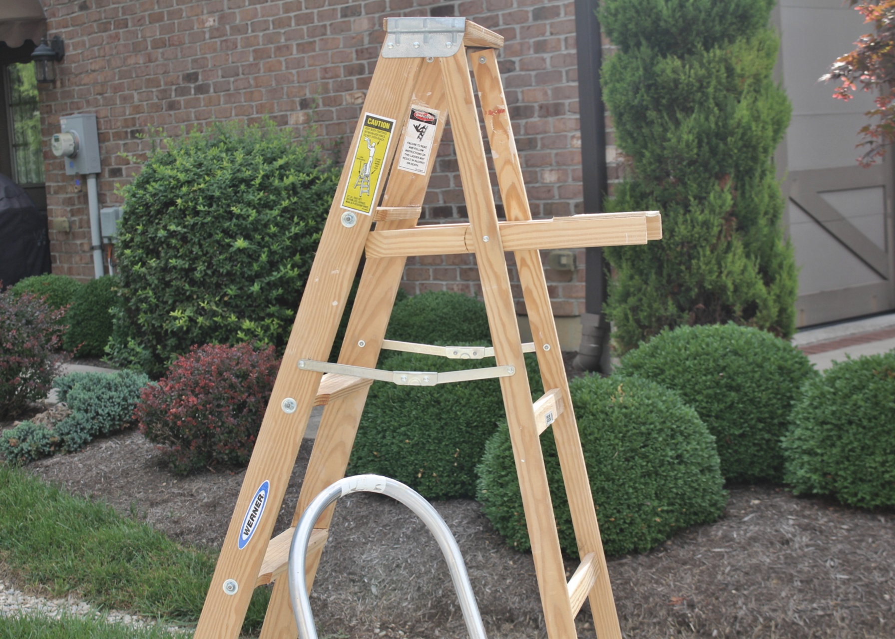 werner 6ft wood step ladder and aluminum step ladder