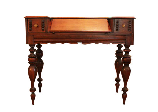 Vintage Wooden Slant Front Writing Desk EBTH