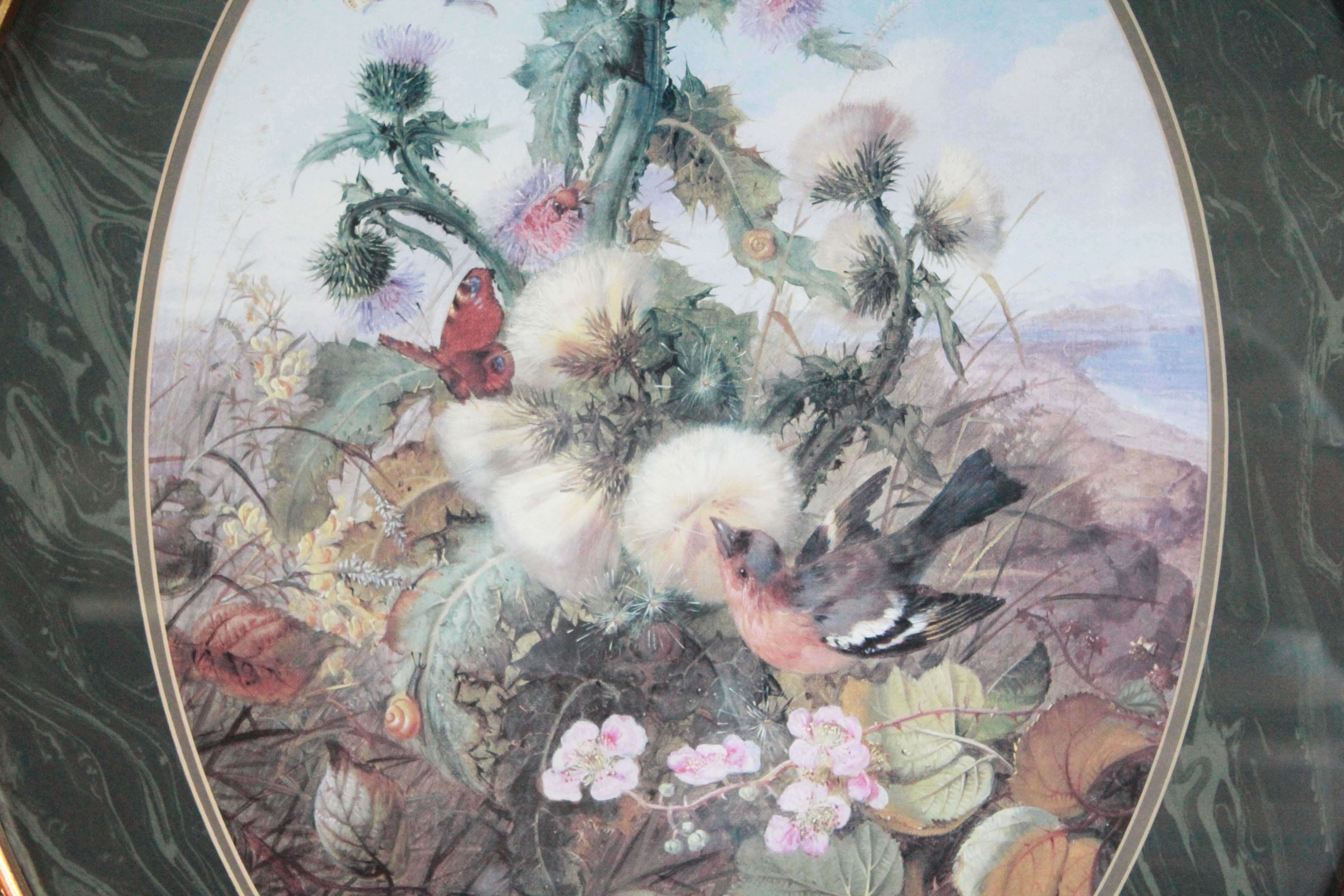 Trio of Floral Prints in Gold Frames EBTH