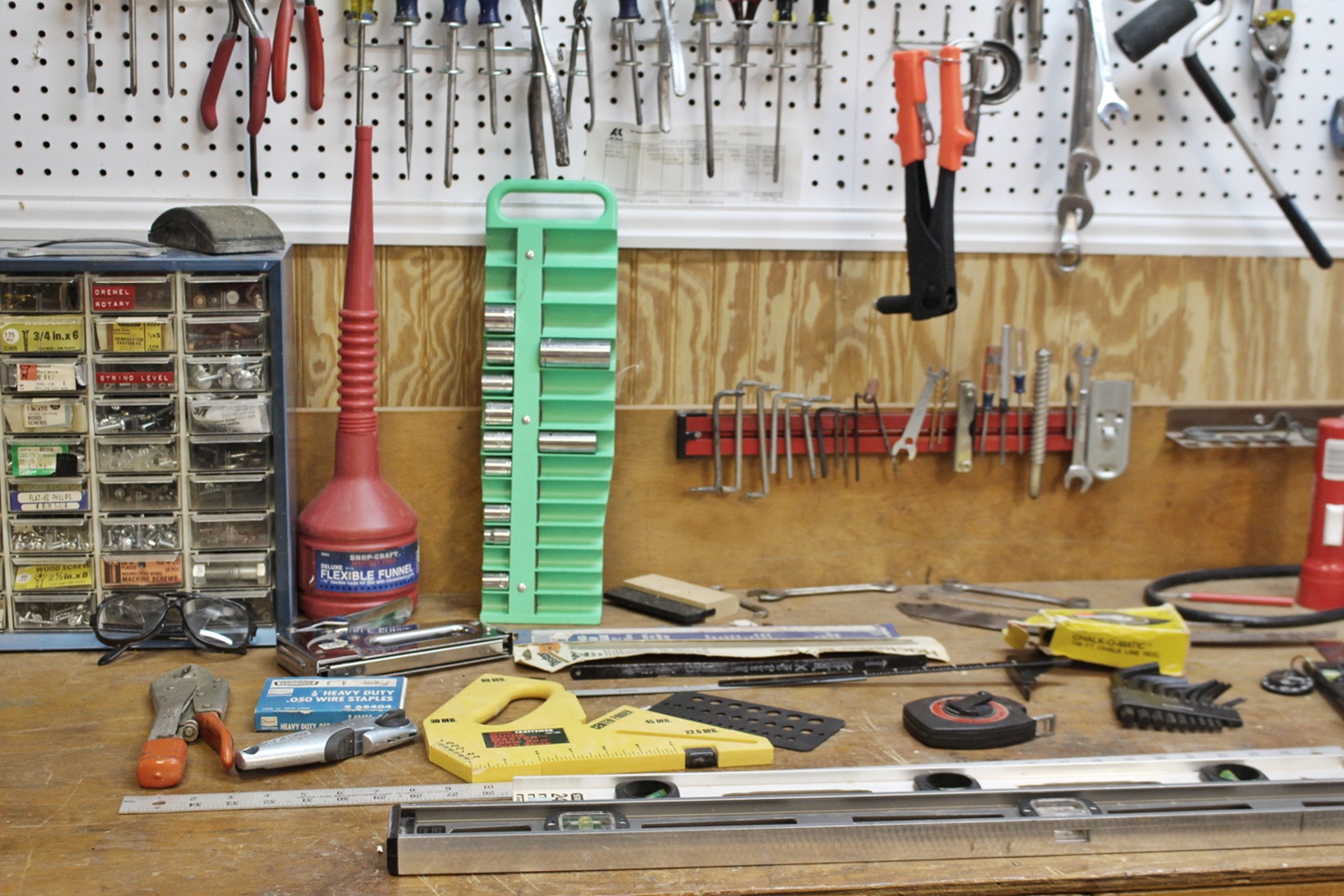 Huge Hand Tool Collection and Organizer Plus Peg Hooks EBTH