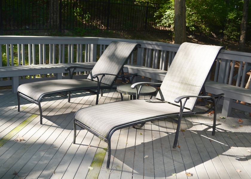 Two Tropitone Outdoor Chaise Lounge Chairs
