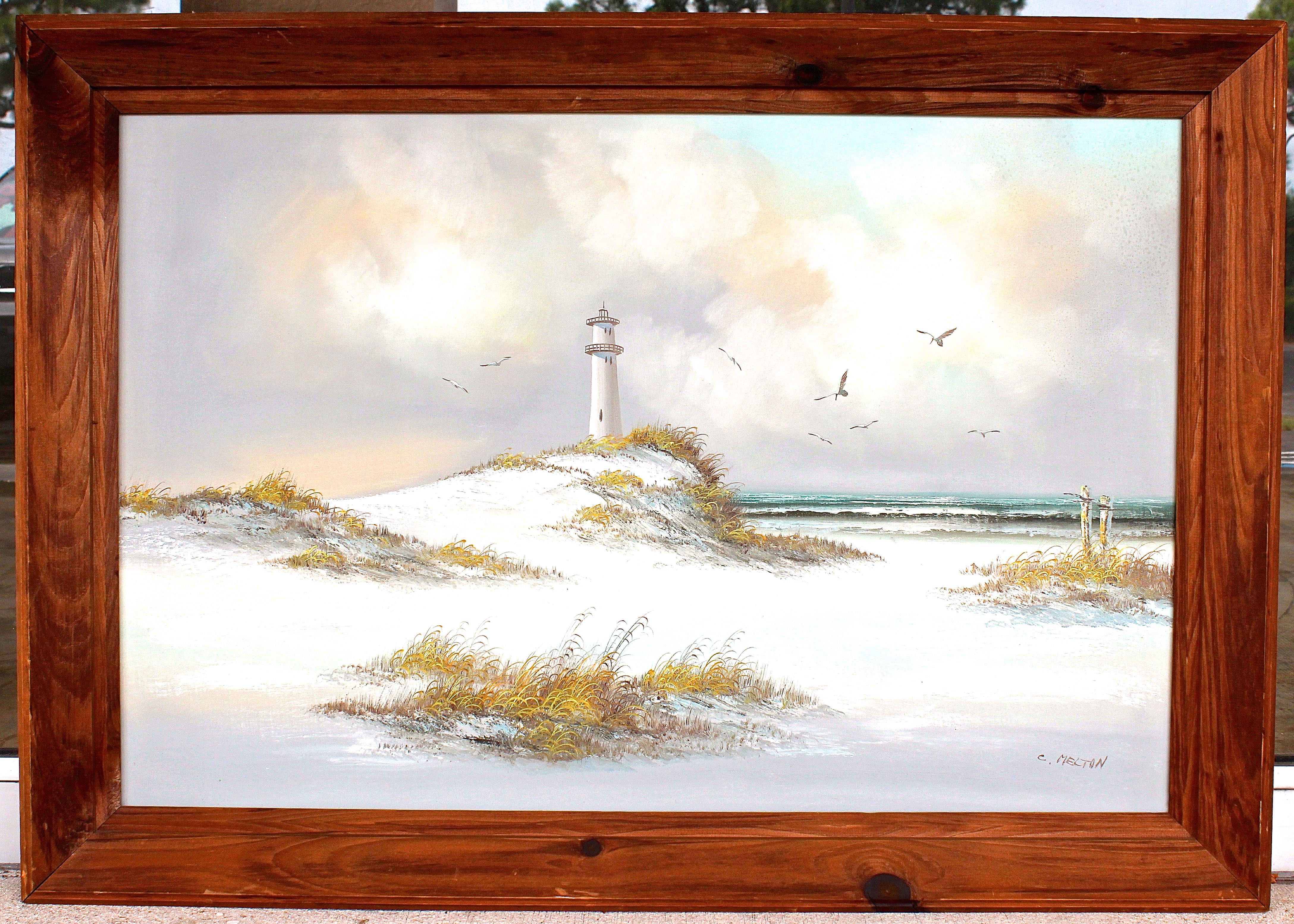 Original Painting Of A Lighthouse By Catherine Parker Melton Ebth