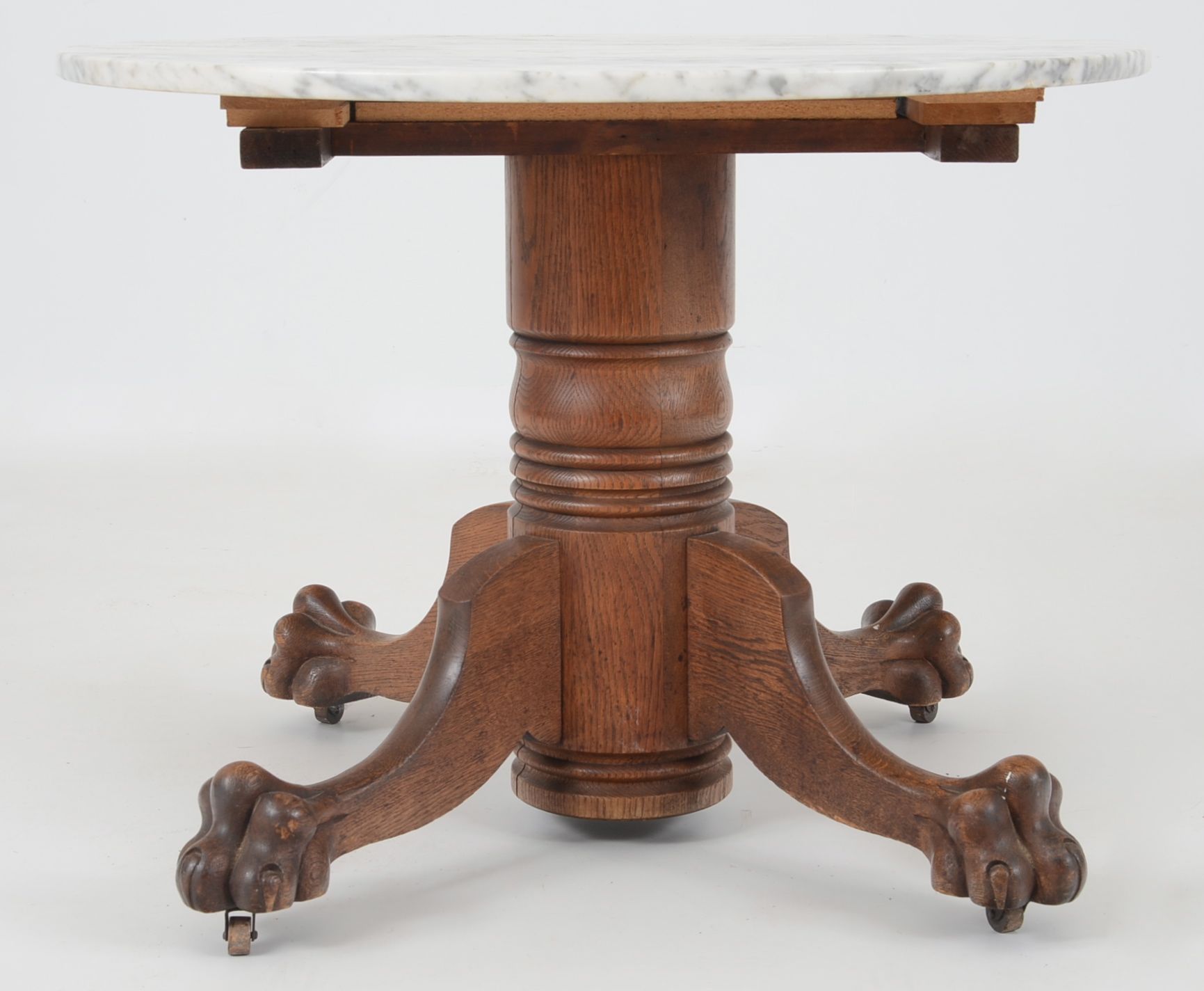 Marble Top Dining Table With Claw Foot Pedestal Base EBTH