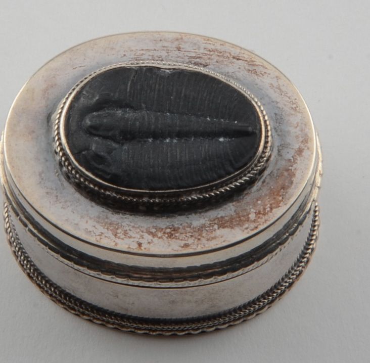 Sterling Silver Trilobite Fossil Pill Box EBTH