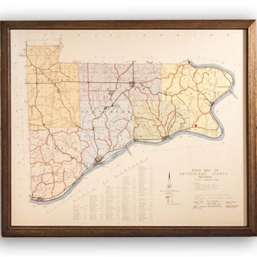 Road Map of Switzerland County, Indiana circa 1968 EBTH