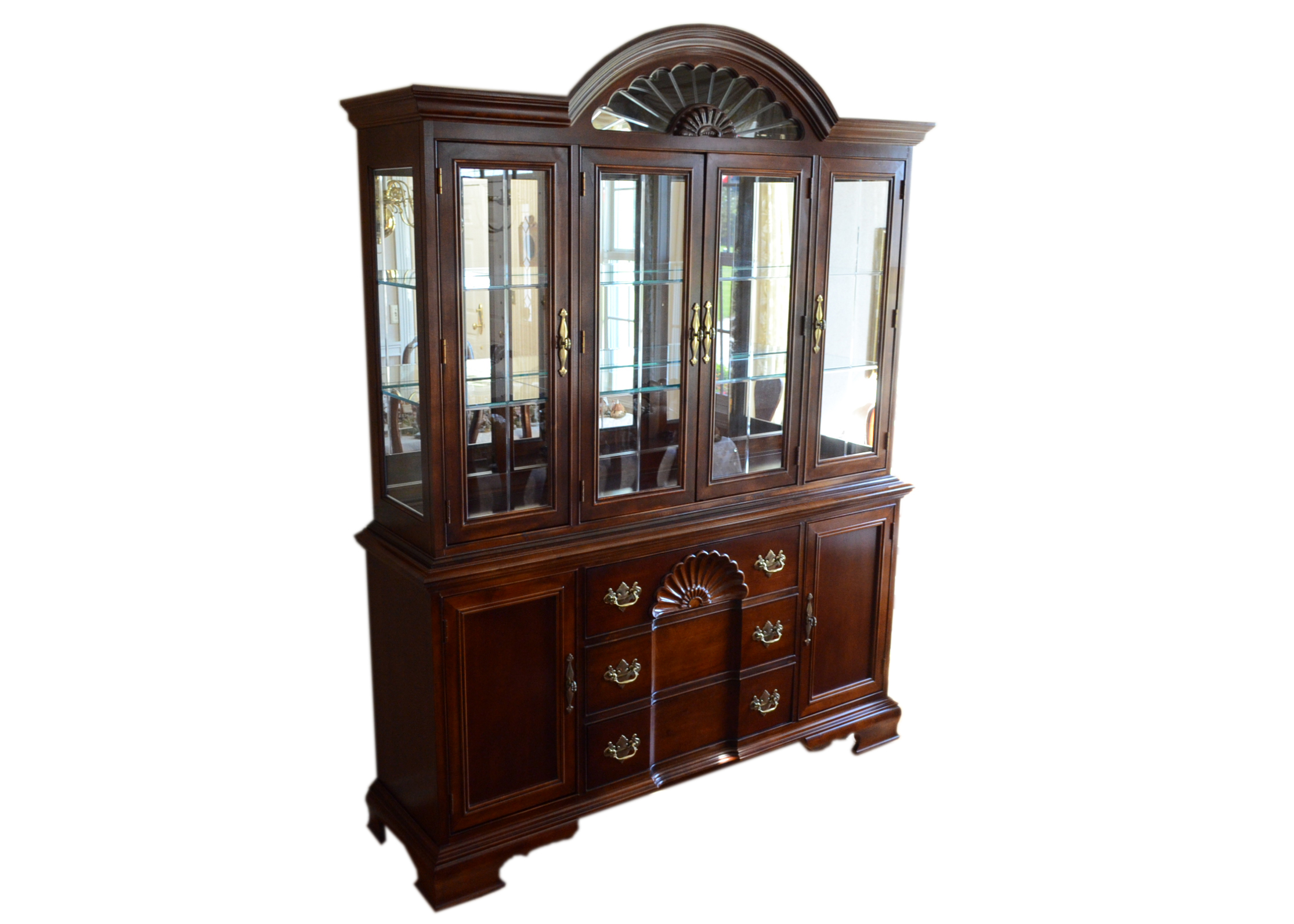 Cherry American Drew Queen Anne China Cabinet Ebth
