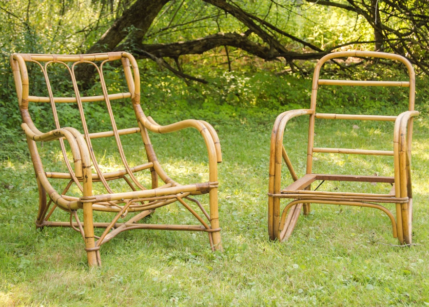 Vintage Bamboo Lounge Chairs Ebth