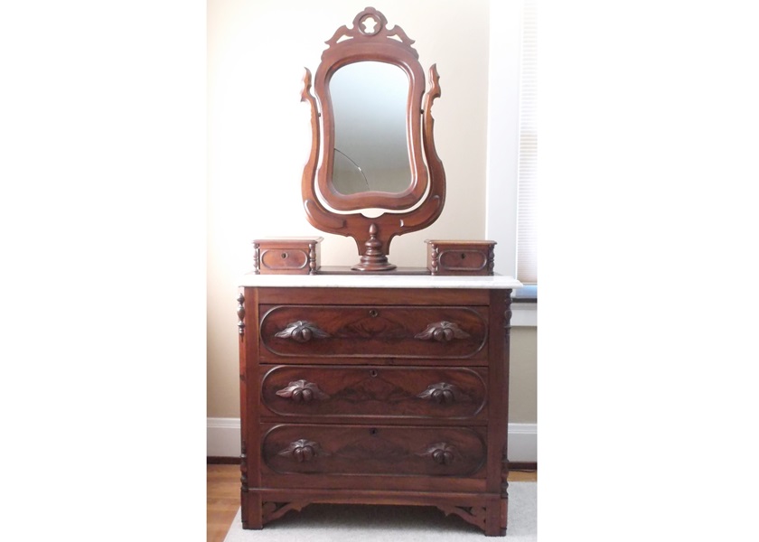 Victorian Walnut Swivel Mirror Dresser EBTH