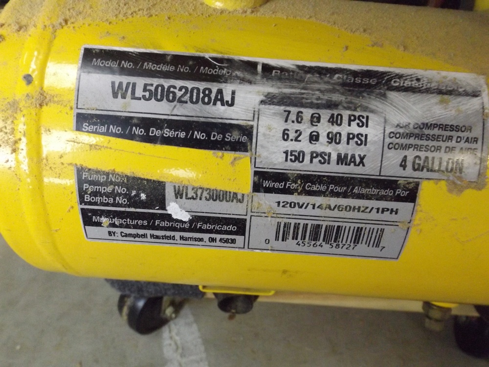 CH Contractor Series Professional Air Compressor with Dolly EBTH