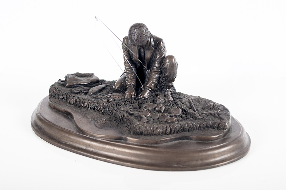 David Hughes Bronze Fishing Sculture EBTH